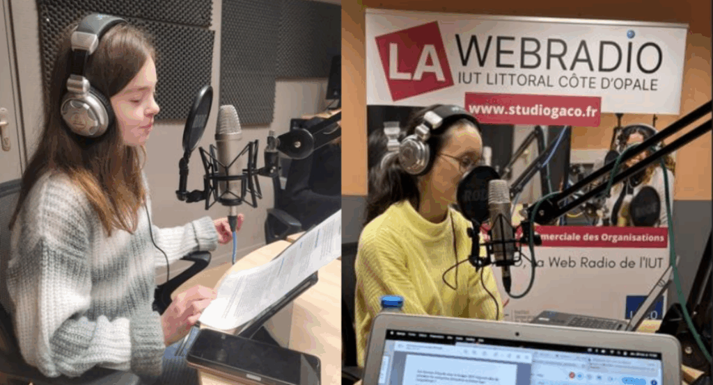 Image illustrative des étudiants en train de s'enregsistrer dans le studio
